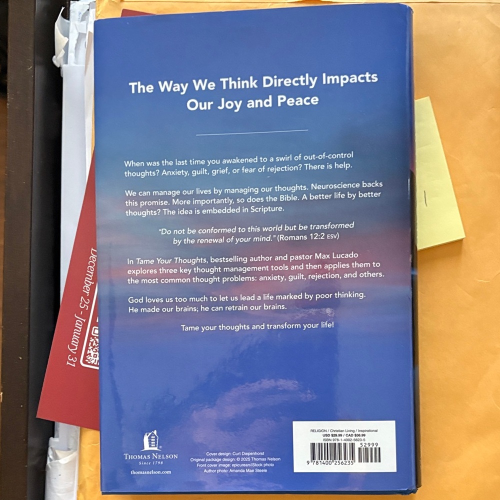 'Tame Your Thoughts' Book - Blue Cover - Picture 3 of 3